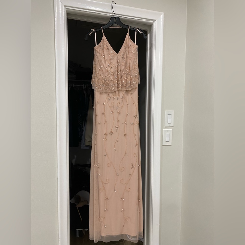 Aidan Mattox Blush Beaded Dress